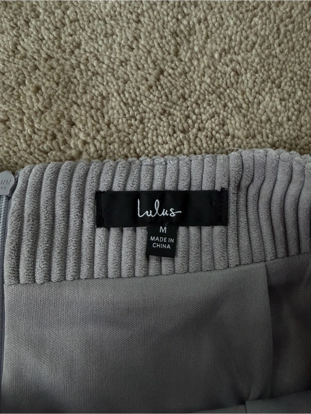 Lulu's Charcoal Ribbed Mini Skirt